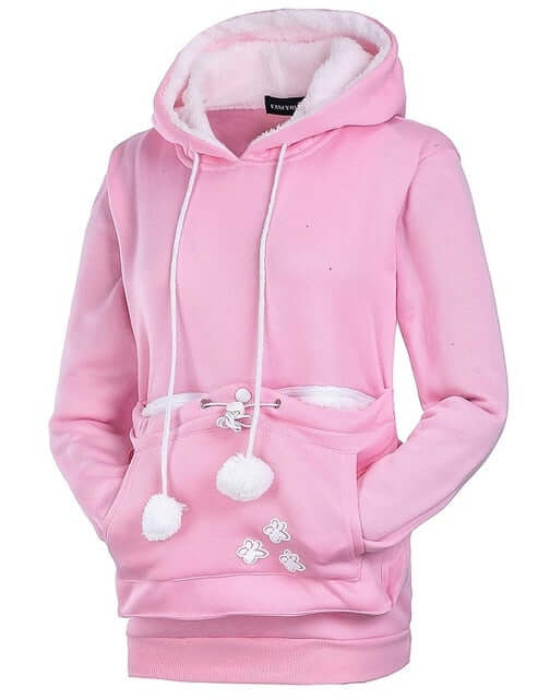 Pink Cat Pouch Hoodie