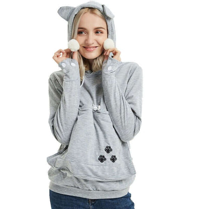 Crazy Cat Carry-Me-Everywhere Pouch Hoodie