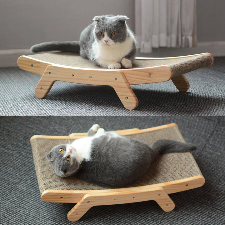 Wooden Cat Scratcher and Cat Bed