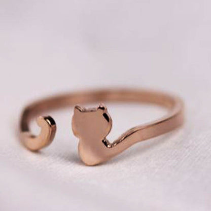 My Cat Has A Long Tail 18K Rose Gold Ring - One Cool Gift
 - 1