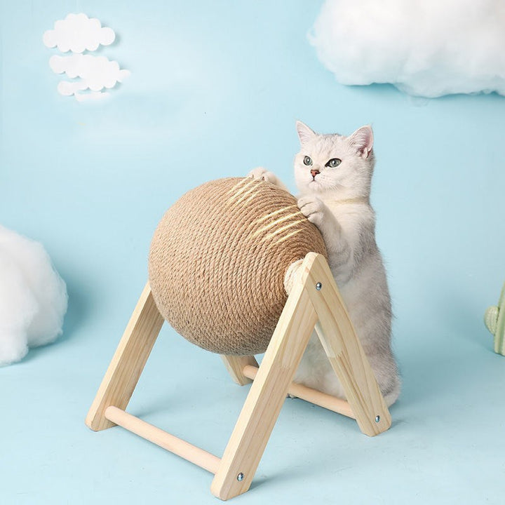 Wooden Fixed Kitty Scratching Ball