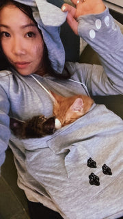 Crazy Cat Carry Me Everywhere Pouch Hoodie